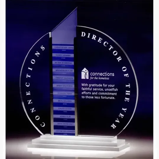 Forte Plaque Plate Optic Crystal Award