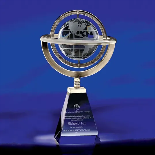 Omni Globe Award, Optic Crystal & Silver-Plated