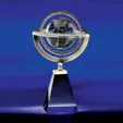 Omni Globe Award, Optic Crystal & Silver-Plated — view 2