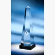 Obelisk Optic Crystal Award with Base, Large