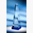 Obelisk Optic Crystal Award with Base, Large — view 3