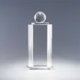 Optic Crystal Golf Award with Sculpted Golf Ball Topper — view 3