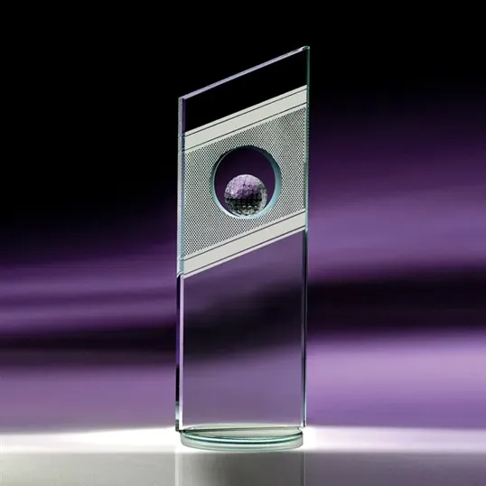 Fanfare Crystal Golf Award with Framed Crystal Golf Ball — view 3