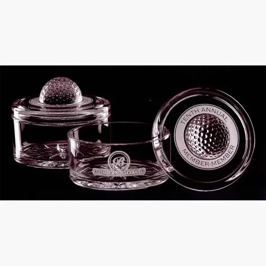 Player's Cache Glass Box with Crystal Golf Ball