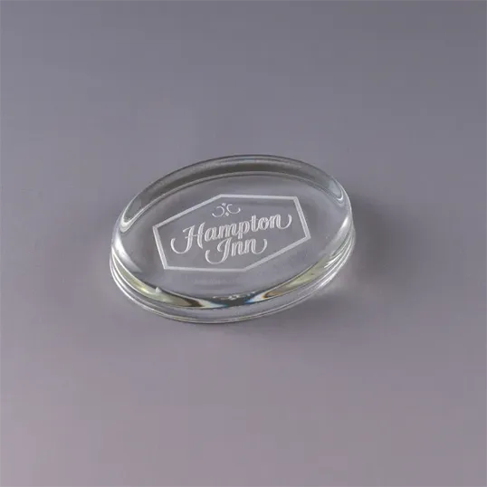 Ellipse Optic Crystal Paperweight