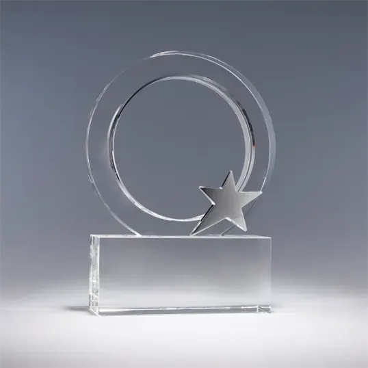 Realm Optic Crystal Award with Chrome Star — view 2