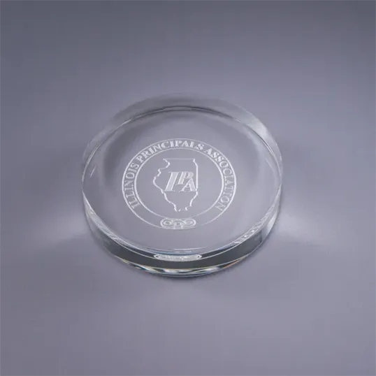 Signature Crystal Paperweight, 3.5" Round — view 3