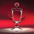 Ranier Hand-Blown Crystal Award Cup with Golf Ball