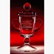 Ranier Hand-Blown Crystal Award Cup with Golf Ball — view 2