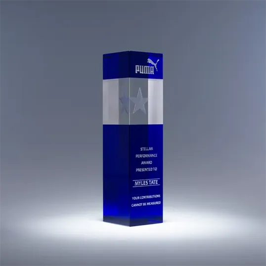 Star Tower Color Optic Crystal Award — view 3