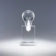 Visionary Optic Crystal Award with Light Bulb Sculpture — view 3