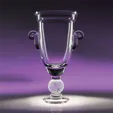 World Class Hand-Blown Crystal Cup Award with Etched Globe Stem — view 2