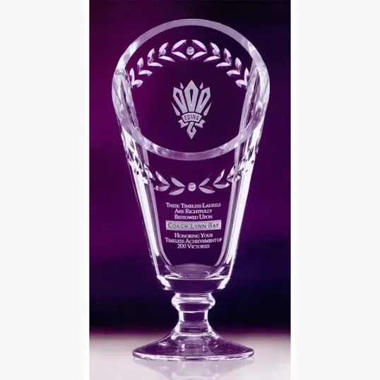 Laurel Cup Hand-Blown Crystal Award