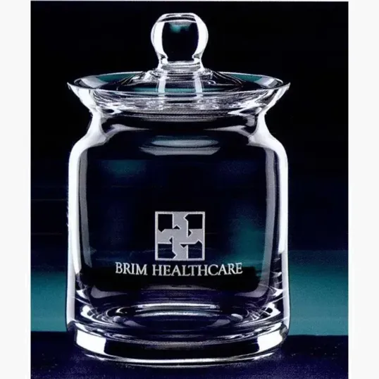 Biscuit Barrel Hand-Blown Crystal Jar, 28 oz