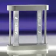 Plaque 3D Crystal Award with Etched Glass Panels — view 3
