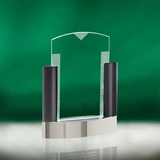 Neopolitan Jade Crystal Award with Chrome Base — view 3