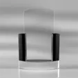 Neopolitan Jade Crystal Award with Chrome Base — view 4