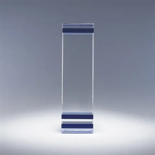 Essential Crystal Award, Tower-Style with Blue Accents — view 2