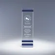 Essential Crystal Award, Tower-Style with Blue Accents