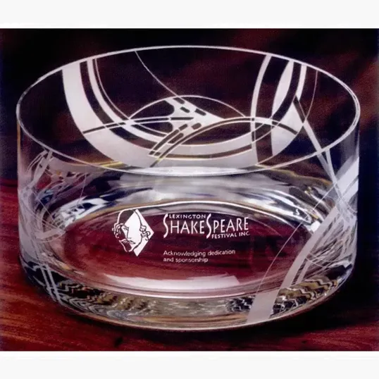 Sea Whisper Hand-Blown Crystal Bowl Award