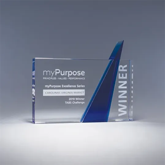 Promontory Rectangular Optic Crystal Award — view 3