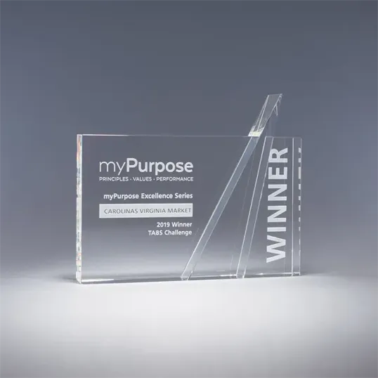 Promontory Rectangular Optic Crystal Award