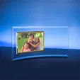 Horizontal Jade Crystal Photo Frame with Gold Border — view 2