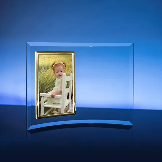 Vertical Jade Crystal/Gold Photo Frame — view 2