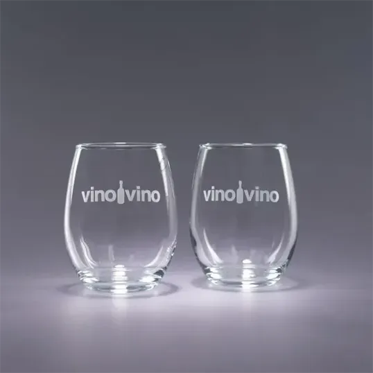 Trendsetter Stemless White Wine Glasses, 17 oz. Set of Two