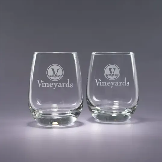 Tangent Stemless Wine Glasses, 15.5 oz, Set of Two