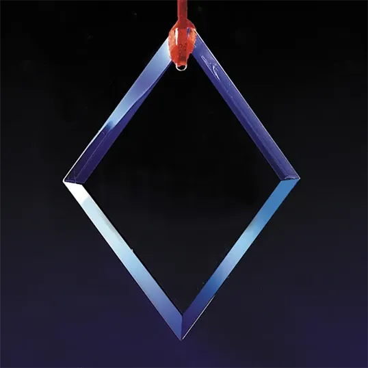 Diamond Crystal Ornament with Red Hang Cord — view 3