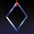 Diamond Crystal Ornament with Red Hang Cord — view 3