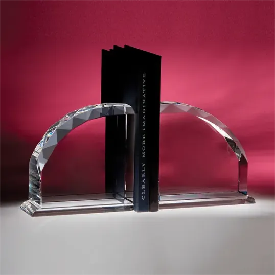 Radii Optic Crystal Bookends — view 2