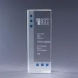 Dimensions in Blue Optic Crystal Award