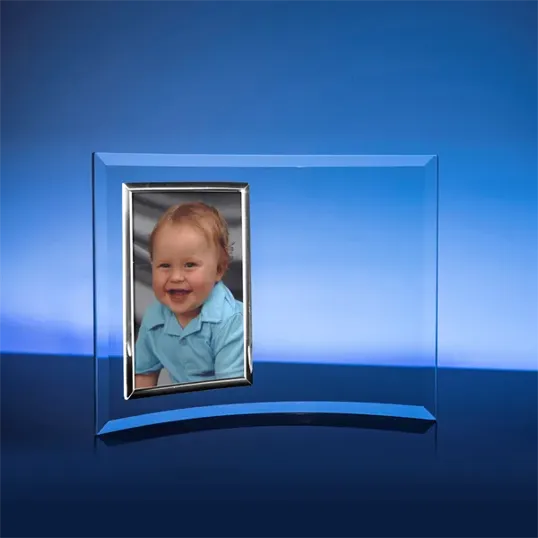 Vertical Jade Crystal/Silver Photo Frame — view 2