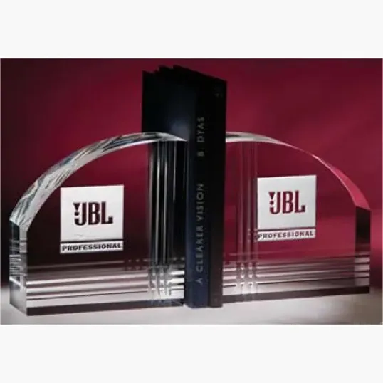 Foundation Optic Crystal Bookends, 5.5 x 5.5 x 2 Inches
