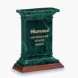 Churchill Green Marble Award with Walnut Base