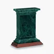 Churchill Green Marble Award with Walnut Base — view 2