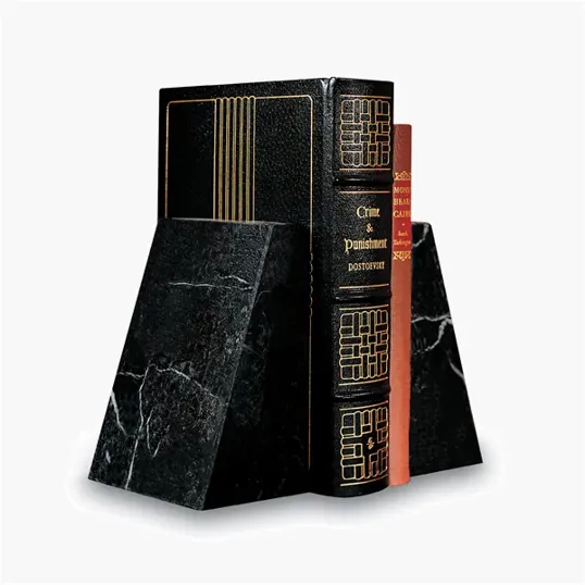 Omni Marble Bookends, 6" Black Marble — view 2