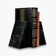 Omni Marble Bookends, 6" Black Marble — view 2