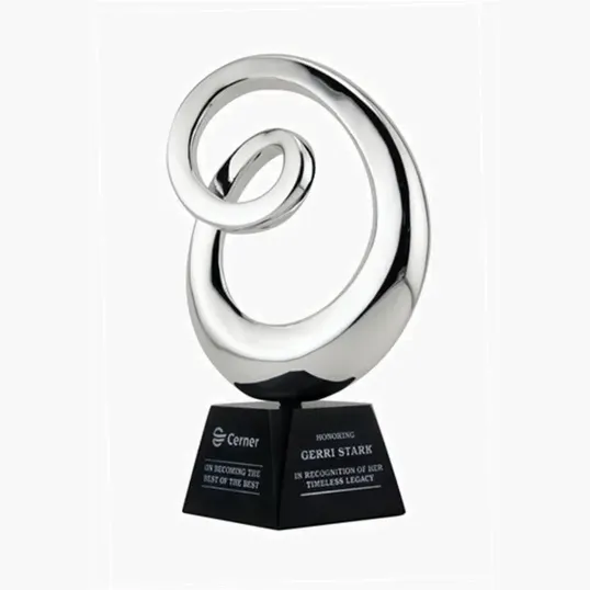 Genesis Chrome Art Sculpture Award on Black Granite