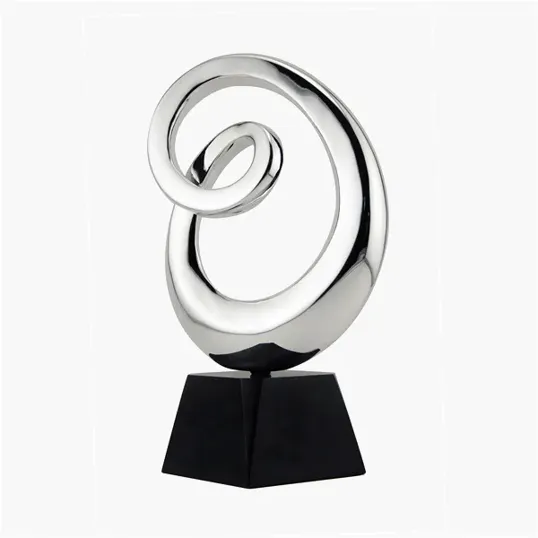 Genesis Chrome Art Sculpture Award on Black Granite — view 2