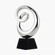 Genesis Chrome Art Sculpture Award on Black Granite — view 2