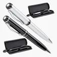 Zara Brass Ballpoint and Pencil Set with Leatherette Case
