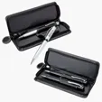 Zara Brass Ballpoint and Pencil Set with Leatherette Case — view 2