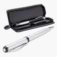 Zara Brass Ballpoint and Pencil Set with Leatherette Case — view 9