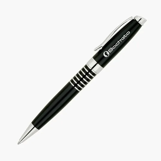 Powell Brass Ballpoint Pen with Ring Barrel Design