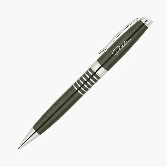 Powell Brass Ballpoint Pen with Ring Barrel Design — view 2