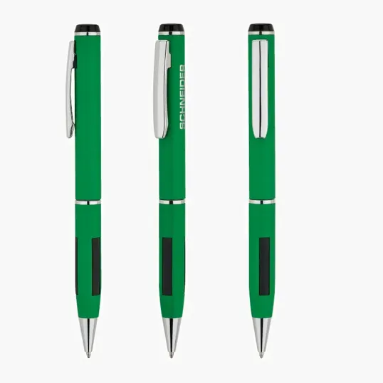 Brass Ballpoint Pen with Rubber Grip — view 3