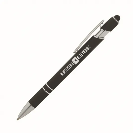 Denton Soft-Touch Aluminum Ballpoint Pen with Stylus — view 3